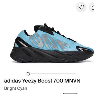 NEW Adidas Yeezy Boost 700 MNVN - Cyan and Black size 13